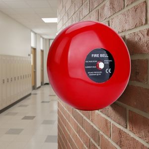 กระดิ่งไฟฟ้ากันน้ำแบบโลหะสีแดงขนาด 6 นิ้ว 24 โวลต์ 95 เดซิเบล สำหรับเตือนภัยอุบัติเหตุ/โรงเรียน ได้รับการรับรองมาตรฐาน CE - Product Image 1