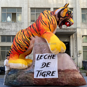 Mascotte animale réaliste géante personnalisée, tigre gonflable sur base rocheuse, modè<span class=keywords><strong>le</strong></span> pour événements en plein air, exposition en parc et décoration publicitaire - Product Image 2