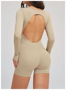 Leotardo Deportivo para Mujer, Sensación de Segunda Piel, Espalda Descubierta, Cintura Alta, Fruncido, Sin Costuras, Elástico en 4 Direcciones, Secado Rápido, para Yoga y Running - Product Image 3