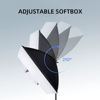 Kit d'éclairage portable pour studio photo 4-en-1 : support de fond 2,6 x 3 m, boîte à lumière, parapluie et poignée