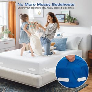 Bed Sheet Holder with Lock Straps Heavy Duty Corner Fitted <b>Bedsheet</b> Fasteners with Strips for Most Size Mattress - Product Image 4