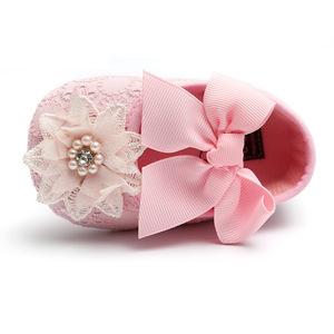 Suave encaje Vintage transpirable lindo Lolita Bowknot Little Baby Girl Zapatos de vestir de bautizo - Product Image 5