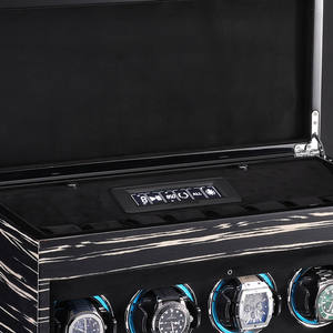 Embers 2026 New Watch Winder 2 3 4 6 8 Slots Kotak Penyimpanan Jam Kayu Layar LCD Sentuh Dengan Pencahayaan Ambient - Product Image 5