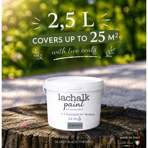 06 DEEP BLACK 25 lt LaChalk the evolution of <b>chalk</b> paint Where <b>chalk</b> meets resin: Hybrid <b>Chalk</b> Resin Paint made in Italy - Product Image 2