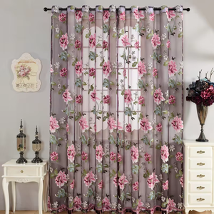 All'ingrosso decorativi europei stampa fiore farfalla trasparente floreale <span class=keywords><strong>tende</strong></span> <span class=keywords><strong>per</strong></span> soggiorno - Product Image 3