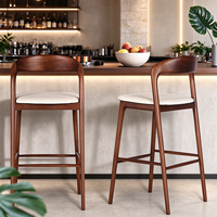 Chaise de bar moderne en bois de luxe léger, rembourrée et stable, mobilier de bar en bois – Offre spéciale