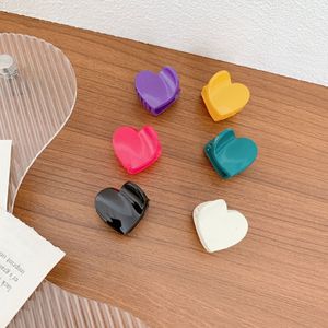 Barrettes à cheveux en forme de cœur mignonnes, mini barrettes à cheveux en plastique colorées, style bonbon, pour filles - Product Image 3