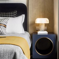 Nouvelle lampe de table en marbre style crème, alimentée par USB, design élégant et minimaliste en forme de champignon pour hôtels, salons et chevets