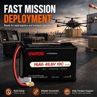 Baterai LiPo Drone Daya Tinggi 16Ah 12S 45.6V 10C Model Universal untuk Drone Kargo Transportasi Industri Berat
