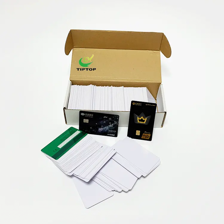 Tiptop 0,76mm de espesor inyección de tinta imprimible color blanco en blanco vacío tarjeta de pvc que hace tarjeta de visita Tarjeta de promoción