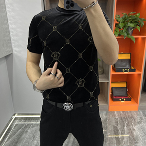 เสื้อยืดแขนสั้นผ้าฝ้าย กางเกงขาสั้นฤดูร้อน เสื้อผ้าผู้ชาย เสื้อยืดสำหรับผู้ชาย - Product Image 2