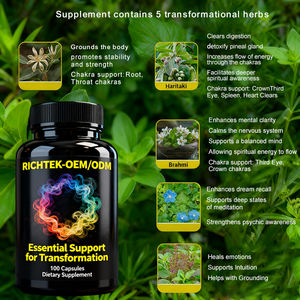 תערובת תוסף צמחים איורוודי ללא גלוטן עם ashwagandha תומך צמיחה רוחנית 120 כמוסות haritaki טבעוני - Product Image 4