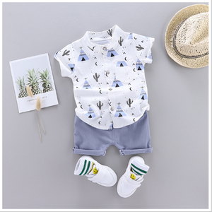 Conjunto de Ropa para Bebé Niño con Estampado de Cactus, Verano, Manga Corta, 2 Piezas, Conjunto Informal - Product Image 2