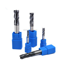 Fraise à queue en carbure de tungstène à 4 cannelures pour usinage CNC de précision, finition de surface, OEM/ODM, angle de hélice 45°