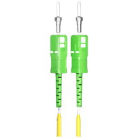 Câble de brassage fibre optique 1m (3ft) 1 fibre SC APC Simplex vers SC APC Simplex Monomode (OS2) Riser (OFNR) 2.0mm à gaine étroite Jaune