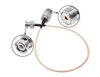 Câble coaxial UHF femelle vers BNC mâle RG316 de 50 cm, assemblage 50 Ohm PTFE à faible perte pour test radio