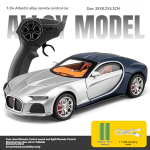 Voitures miniatures RC en métal 1:24 Bugatti <span class=keywords><strong>Atlantic</strong></span> avec effets sonores et lumineux, roues fonctionnelles, jouets décoratifs - Product Image 6