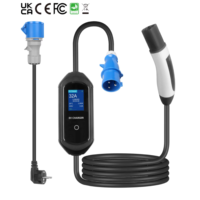 Nouveau chargeur EV portable 7KW 32A avec prise CEE et adaptateur, courant réglable, étanche IP67 / WiFi, câble de 5m