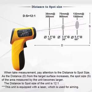 Pistola de temperatura a laser termômetro infravermelho DT-380, termômetro digital de carne <span class=keywords><strong>IR</strong></span> para cozinhar, doces, alimentos, grelha de forno de pizza - Product Image 6