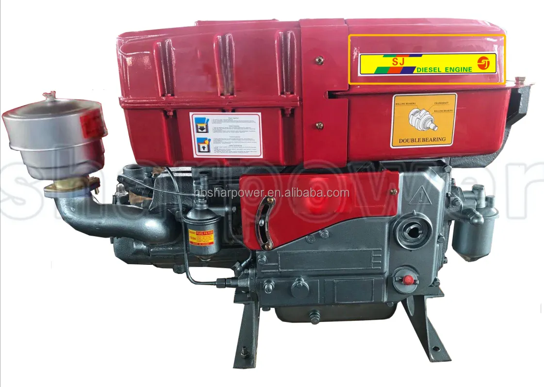 Potongan 10% Pengiriman Kargo 35hp ZH1133 Mesin Turbomotores Mesin Diesel Berpendingin Air Satu Silinder