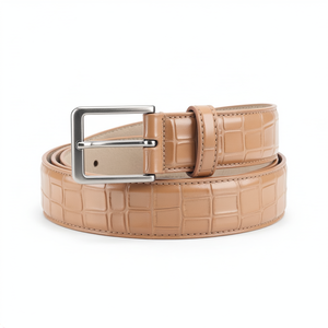 Ceinture en cuir de crocodile véritable pour <span class=keywords><strong>homme</strong></span>, personnalisée, embossée, en peau d'alligator blanche - Product Image 5