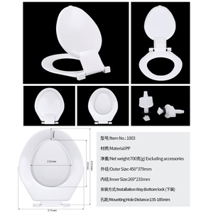 Sedile WC Rotondo <span class=keywords><strong>con</strong></span> Chiusura Ammortizzata e Lenta, a Sgancio Rapido, <span class=keywords><strong>con</strong></span> Cuscino Antiscivolo e Design Resistente allo Sbiadimento - Product Image 5