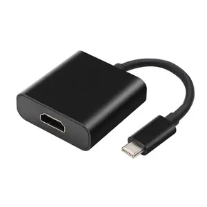 Supporto <span class=keywords><strong>adattatore</strong></span> USB3.1 da tipo <span class=keywords><strong>C</strong></span> a <span class=keywords><strong>HDMI</strong></span> 1080P, colore nero HDTV Pvc filo di rame maschio-femmina nichelato - Product Image 1