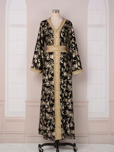 2024 De Nieuwste Mode Beauty Abaya In Dubai Hot Stamping Islamic Kleding Dames Bloemen Abaya Vrouwen Moslim Jurk