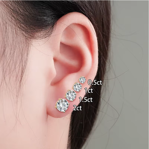 Starsgem Pendientes de diamantes de oro de 14 quilates Corte redondo IGI Certificado 1CT 2CT DEF VS1 Pendientes de diamantes cultivados en laboratorio - Product Image 4