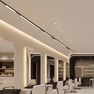 Rail magnétique ultra-mince monté en surface, système de piste intelligent DC48V, lumières magnétiques, lumière de piste d'inondation diffuse 12W 24W 30W - Product Image 6