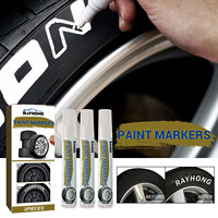 Ensemble de 3 marqueurs peinture Rayhong pour pneus de voiture, portables, imperméables, séchage rapide, stylos marqueurs pour peinture graffiti