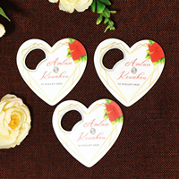 Ouvre-bouteille en acrylique personnalisé en forme de cœur, aimant de réfrigérateur, cadeau de mariage personnalisé avec impression de nom et de date