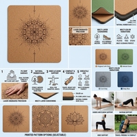 Genouillère de yoga antidérapante en cuir PU et caoutchouc naturel, épaisseur 5 mm, pour soutien des coudes, coussin d'équilibre, usage domestique et salle de sport