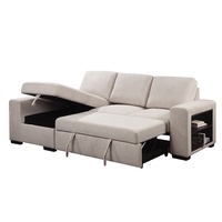 Tianhang Möbel L-förmiges Weiß-Beige Stoff-Wohnzimmersofa Maßgefertigtes Schlafsofa mit Stauraum