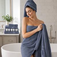 100% Pure Cotton Absorbent Solid Color Bath Towels Bath Towel in Stock for Hotel Home with Custom Embroidery logo