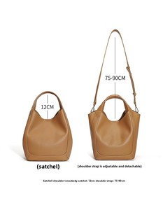 Sac seau grande capacité pour femme en cuir véritable haut <span class=keywords><strong>de</strong></span> gamme, modèle panier, personnalisable ODM/OEM, nouvelle collection 2026 - Product Image 6