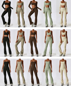 Ropa Deportiva Personalizada de Fábrica, Ropa de Gimnasio, Ropa Deportiva Activa, Conjunto de Pantalones de Cintura Alta y Sujetador Deportivo para Yoga, Ropa de Yoga para Mujer - Product Image 4