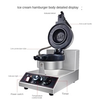 UFO Hamburger Maker Burger Machine Électrique En Acier Inoxydable Gaufrier Coréen Street Food Burger Sandwich Mini Gaufrier Machine