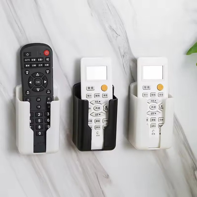 1Pc Wall Shelf Bathroom Shelf Universal White Air Conditioner Remote Control Holder Wall Mounted Punch-Socket Holder