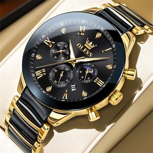   Reloj de Lujo para Hombre 7004, con Logotipo Personalizado ODM, Resistente al Agua, Luminoso, Clásico, de Cerámica, de Cuarzo, para Caballero - Product Image 1