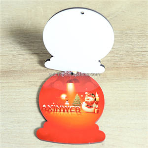MDFSUB Fabrikası Toptan Ahşap Süs DIY Boş Noel Kar Küresi 2 Taraflı Süblimasyon MDF Süsü 76x65mm Asılabilir - Product Image 5