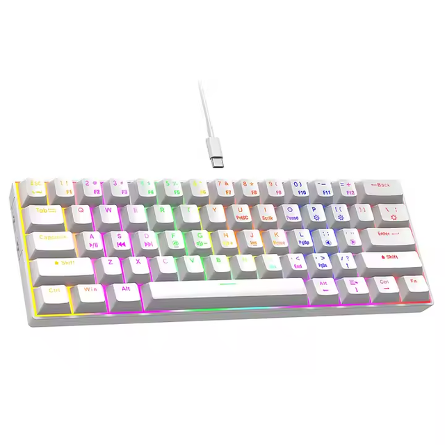 61 Keys 60 Percent Wired Mechanical Keyboard Gaming Keyboard for Computer PC Keyboard with Backlit
