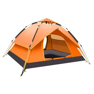 Tenda da campeggio all'aperto per famiglie a doppio strato impermeabile 3-4 persone 4 stagioni rapida e facile da installare per le vendite