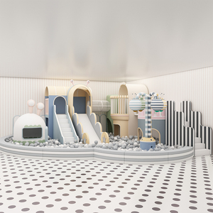 Aire de jeux intérieure personnalisable pour enfants, avec toboggan souple d'escalade, <span class=keywords><strong>piscine</strong></span> <span class=keywords><strong>à</strong></span> balles, design sécurisé pour la maison, thème café et crèche - Product Image 2