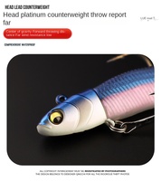 Leurres de pêche souples en plastique noir de 15g et 20g, type shad, avec tête plombée scintillante pour jigging, leurres nageurs type minnow