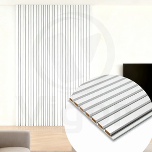 Pannelli Fonoassorbenti in MDF Bianchi Acustici da Parete con Design a Doghe in Legno per Home Theater Ufficio e Studio di Registrazione - Product Image 2