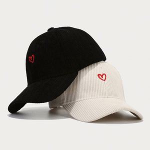 Spring Autumn New <b>Small</b> love Embroidered Corduroy Hats Baseball Cap Ladies Fashion Simple Sun Sports Caps <b>for</b> <b>Men</b> - Product Image 3