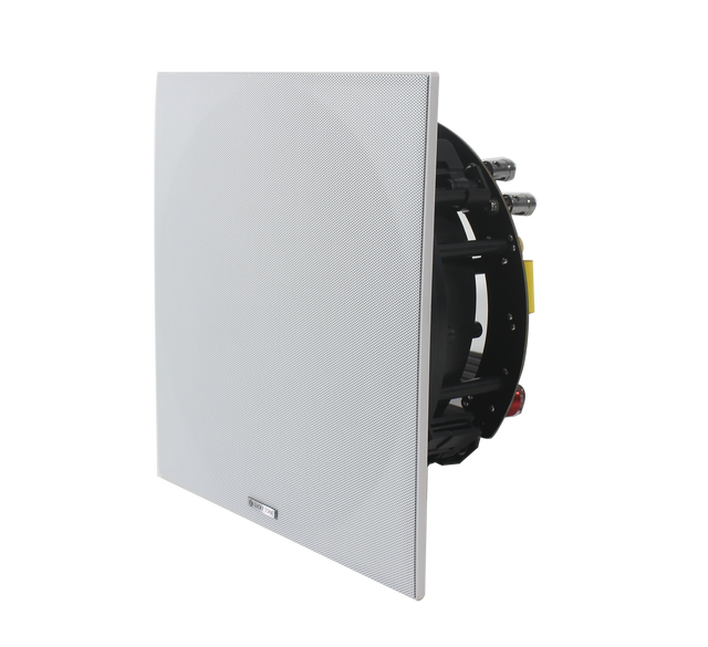 Tilted High Performance Rimless Ceiling Speaker 8 Inch Coaxial, 120W, 8 Ohms with Angle Changeable Titanium Tweeter,Square Grill