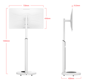 จอมอนิเตอร์หน้าจอสัมผัสแบบพกพาขนาด32นิ้วพร้อมเว็บแคม4K สำหรับทีวีพร้อมล้อหมุนได้พร้อมรีโมทคอนโทรลสีดำ - Product Image 3