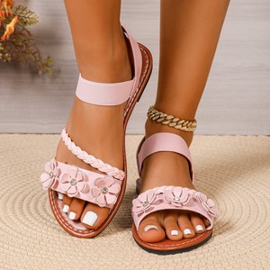 Sandalias Romanas de Playa para Mujer, Verano 2025, Diseño Floral, Suela Suave, Planas, Transpirables, Tallas Grandes, Venta al Por Mayor, Tendencia - Product Image 4